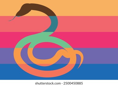 Snake New Year's card Colorful Background