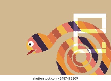 Snake New Year's card Cute Background