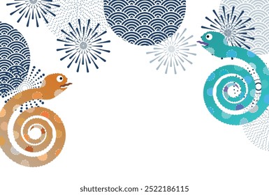 Snake New Year's card Cute Background