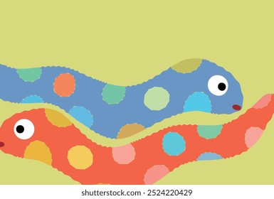 Snake New Year's card Cute Background