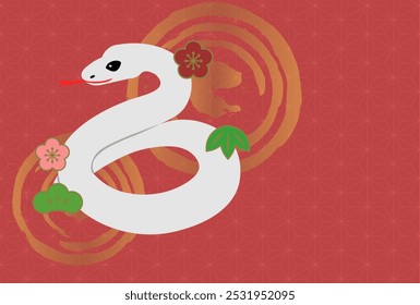 Snake New Year's card illustration 2025