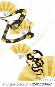 Snake New Year's card Oriental zodiac Background