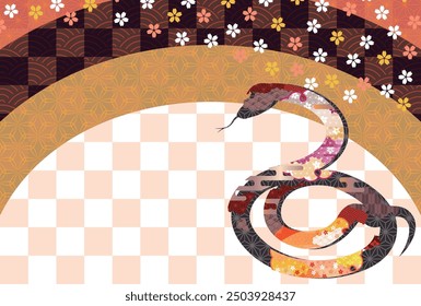 Snake New Year's card Oriental zodiac Background