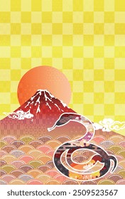 Snake New Year's card Oriental zodiac Background