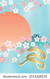 Snake New Year's card Oriental zodiac Background