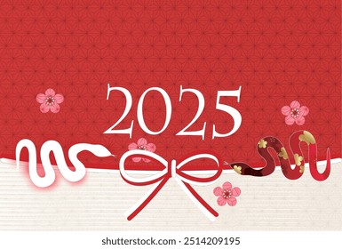 Snake New Year's card Oriental zodiac Background