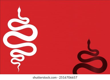 Cartão de Ano Novo Snake Zodíaco Oriental Fundo