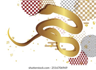 Snake New Year's card Oriental zodiac Background