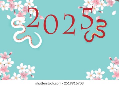 Snake New Year's card Oriental zodiac Background