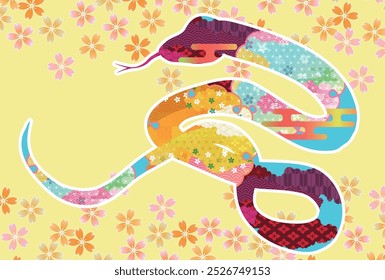 Snake New Year's card Oriental zodiac Background