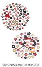 Snake New Year's card Oriental zodiac Background