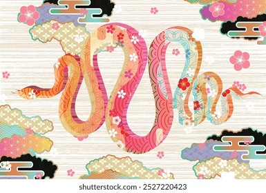 Snake New Year's card Oriental zodiac Background