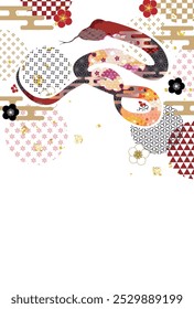 Snake New Year's card Oriental zodiac Background