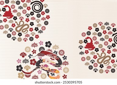 Snake New Year's card Oriental zodiac Background