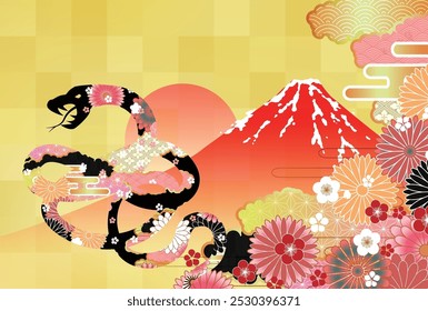 Snake New Year's card Oriental zodiac Background