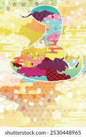 Snake New Year's card Oriental zodiac Background