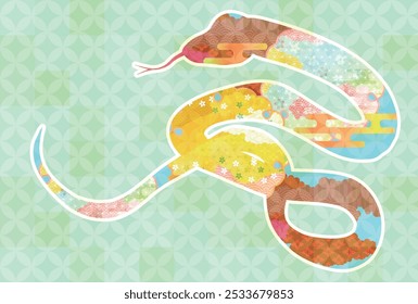 Snake New Year's card Oriental zodiac Background