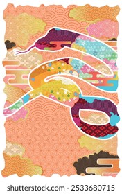 Snake New Year's card Oriental zodiac Background