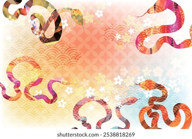 Snake New Year's card Oriental zodiac Background