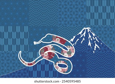 Snake New Year's card Oriental zodiac Background