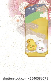 Snake New Year's card Oriental zodiac Background