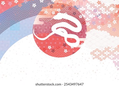 Snake New Year's card Oriental zodiac Background