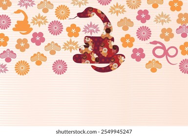 Snake New Year's card Oriental zodiac Background
