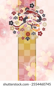 Snake New Year's card Oriental zodiac Background