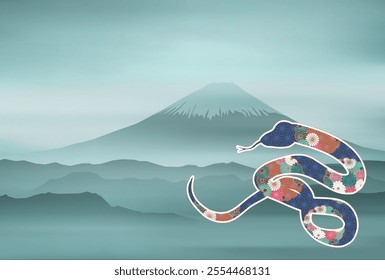 Snake New Year's card Oriental zodiac Background