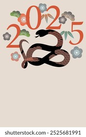 Snake New Year's card Silhouette Background