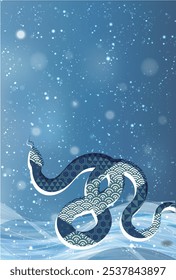 Snake New Year's card Silhouette Background