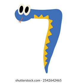 Snake number hand drawn vector file