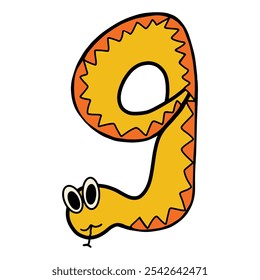 Snake number hand drawn vector file