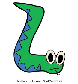 Número de serpiente dibujado a mano archivo de Vector