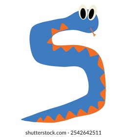 Snake number hand drawn vector file