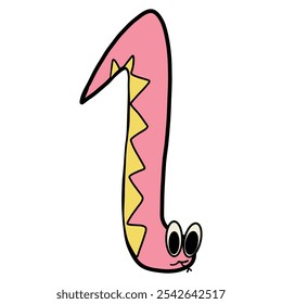 Snake number hand drawn vector file