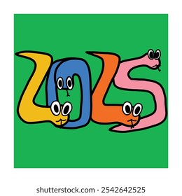 Arquivo de vetor desenhado à mão com número de serpente
