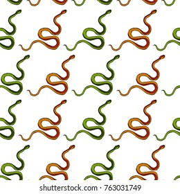 Snake on background vector illustration. Doodle style. Design, print, logo, decor, textile, paper
