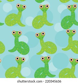 Snake  on a blue background seamless pattern. vector