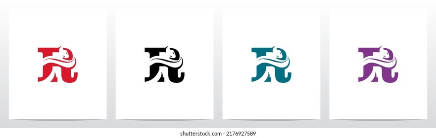 Snake On Letter Logo Design R