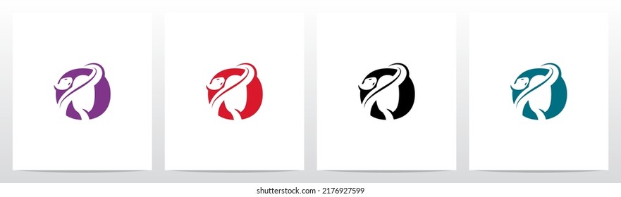 Snake On Letter Logo Design O