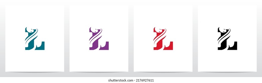 Snake On Letter Logo Design L