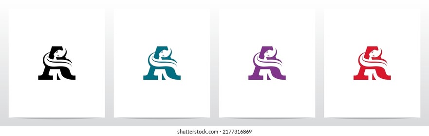 Snake On Letter Logo Design A