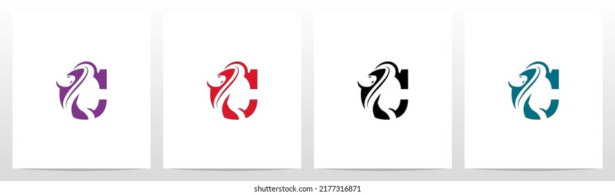 Snake On Letter Logo Design C