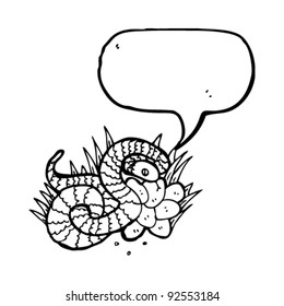 snake on nest of eggs with speech bubble