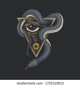 Snake one eye vector illustration for your company or brand