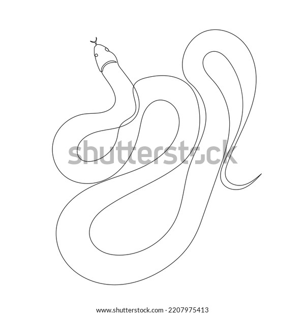 Snake One Line Drawing Sketch Isolated Stock Vector (royalty Free 