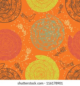 snake orange seamless pattern