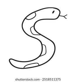 Snake. Outline icon. Black color. Vector graphic design. Illustration on white background.