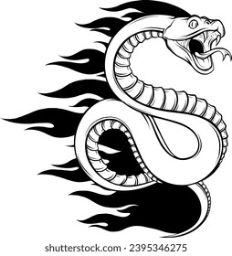 Snake outline icon. Viper animal badge V